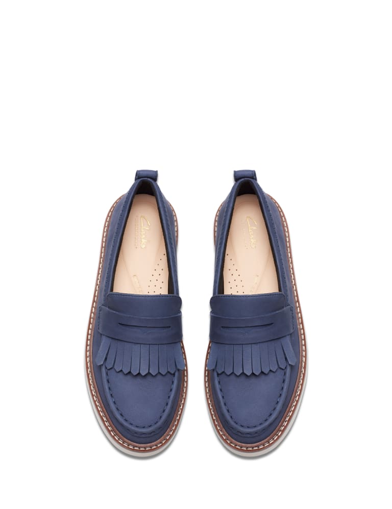 Navy flatform deals loafers