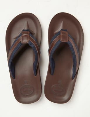 polo leather flip flops