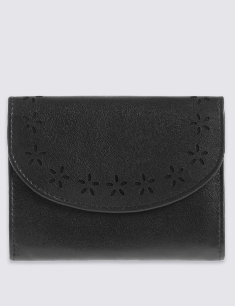 Leather Floral Cut-Out Purse with Cardsafe™ 1 of 5
