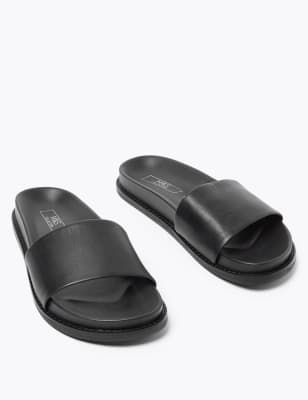 Leather on sale sliders ladies