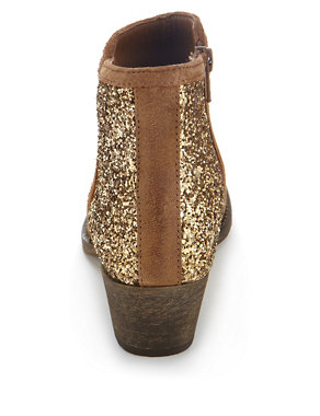 Leather Glitter Ankle Boots Image 2 of 5