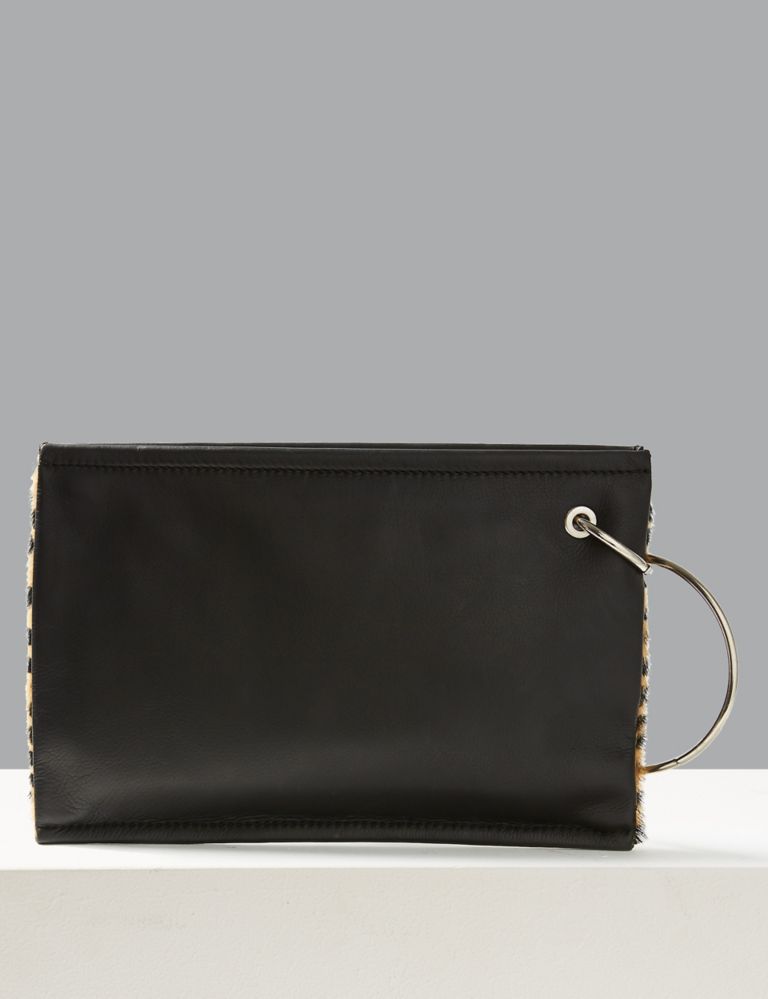 Leather Hair Hide Clutch Purse 3 of 5