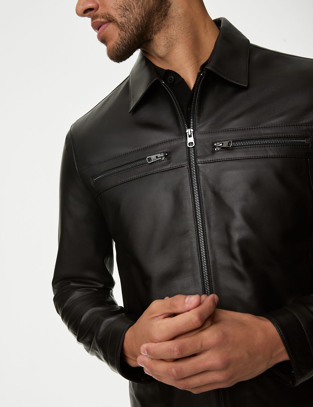 Leather Harrington Jacket 7 of 7