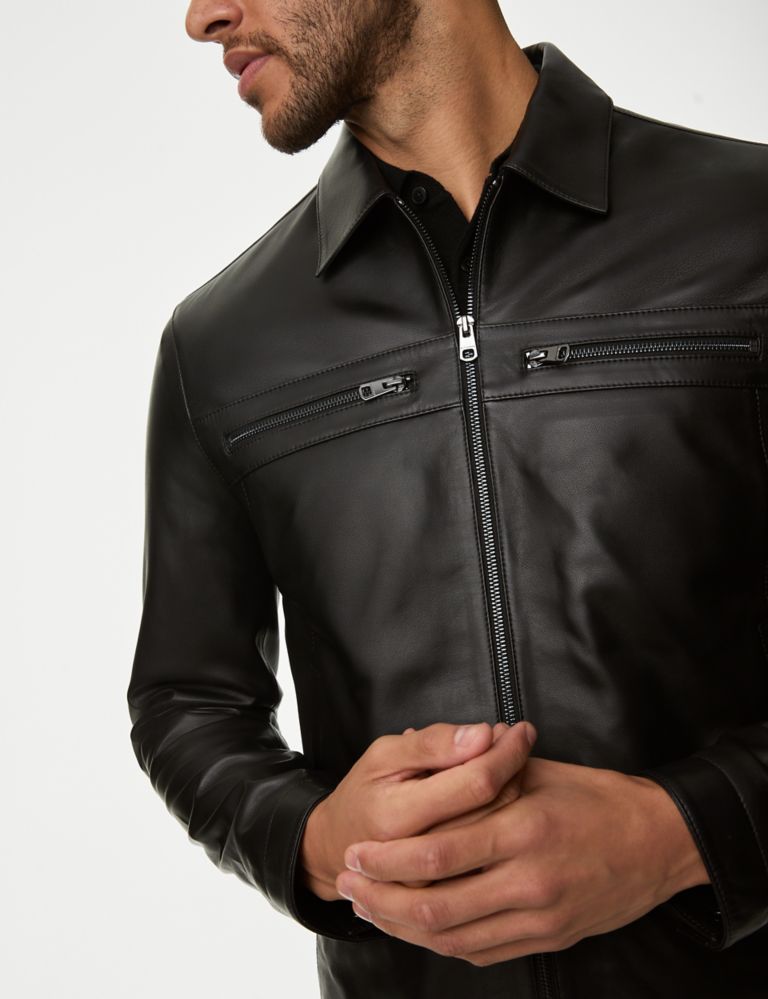 Leather Harrington Jacket 5 of 7