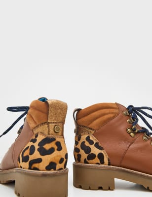 leopard print walking boots