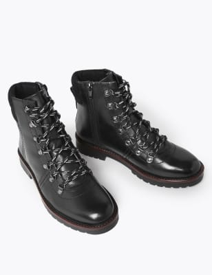 black fashion hiking boots