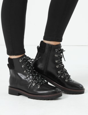 leather hiker ankle boots