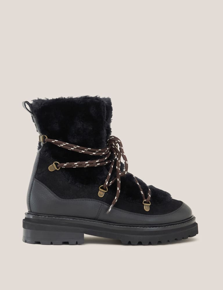 Ankle boots with fur trim discount