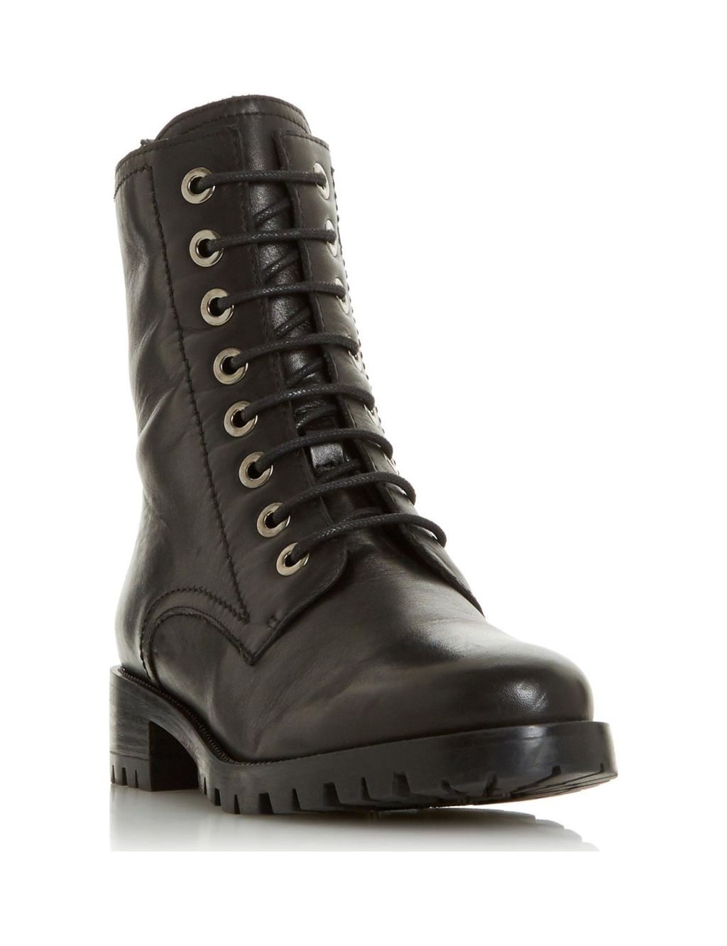 Leather Hiker Lace Up Round Toe Boots 1 of 4