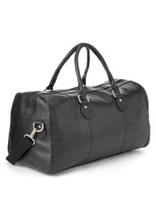 m&s leather holdall