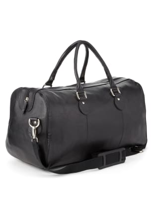 m&s mens leather holdall