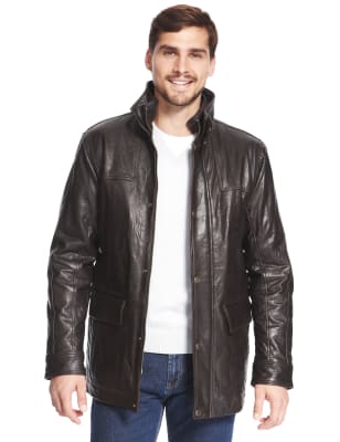 Marks and spencer hot sale leather coat