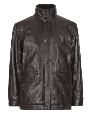 Marks and hotsell spencer leather coat