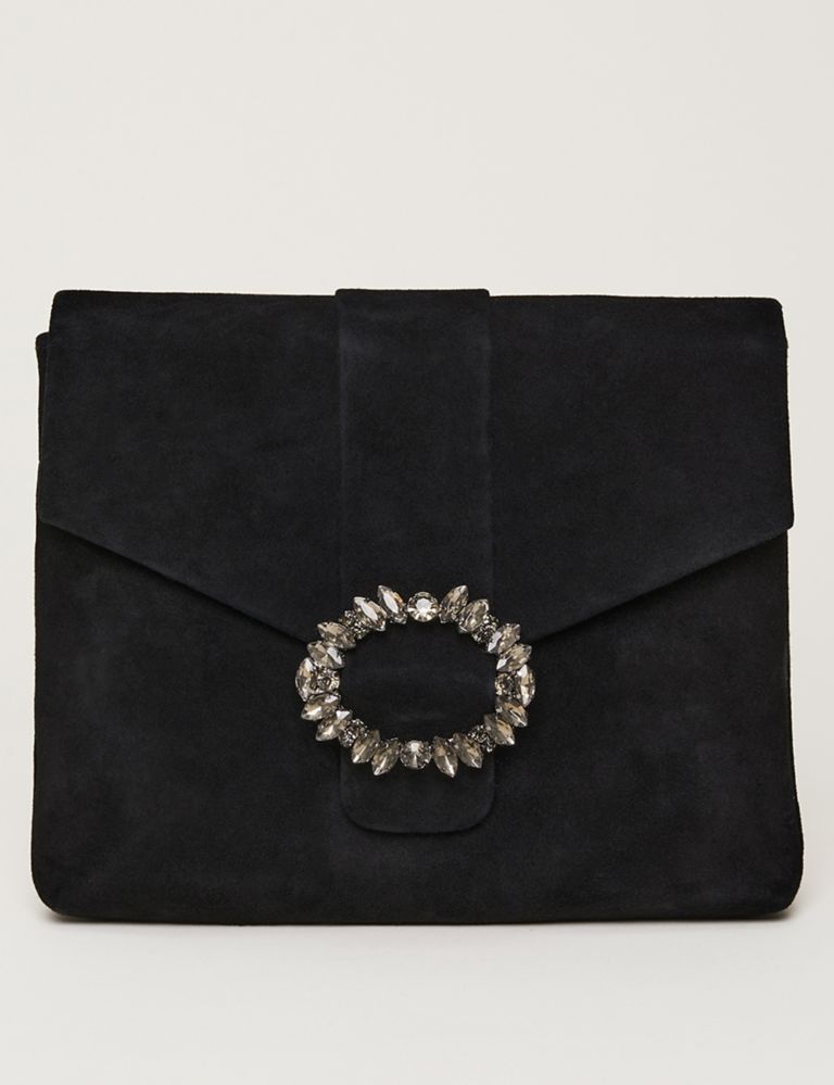 Leather Jewel Front Clutch Bag 1 of 6