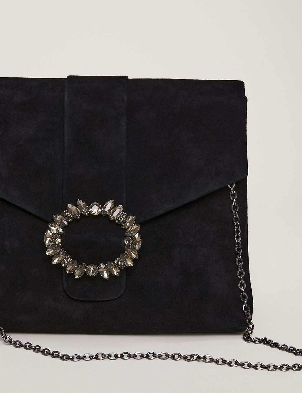 Leather Jewel Front Clutch Bag 1 of 6