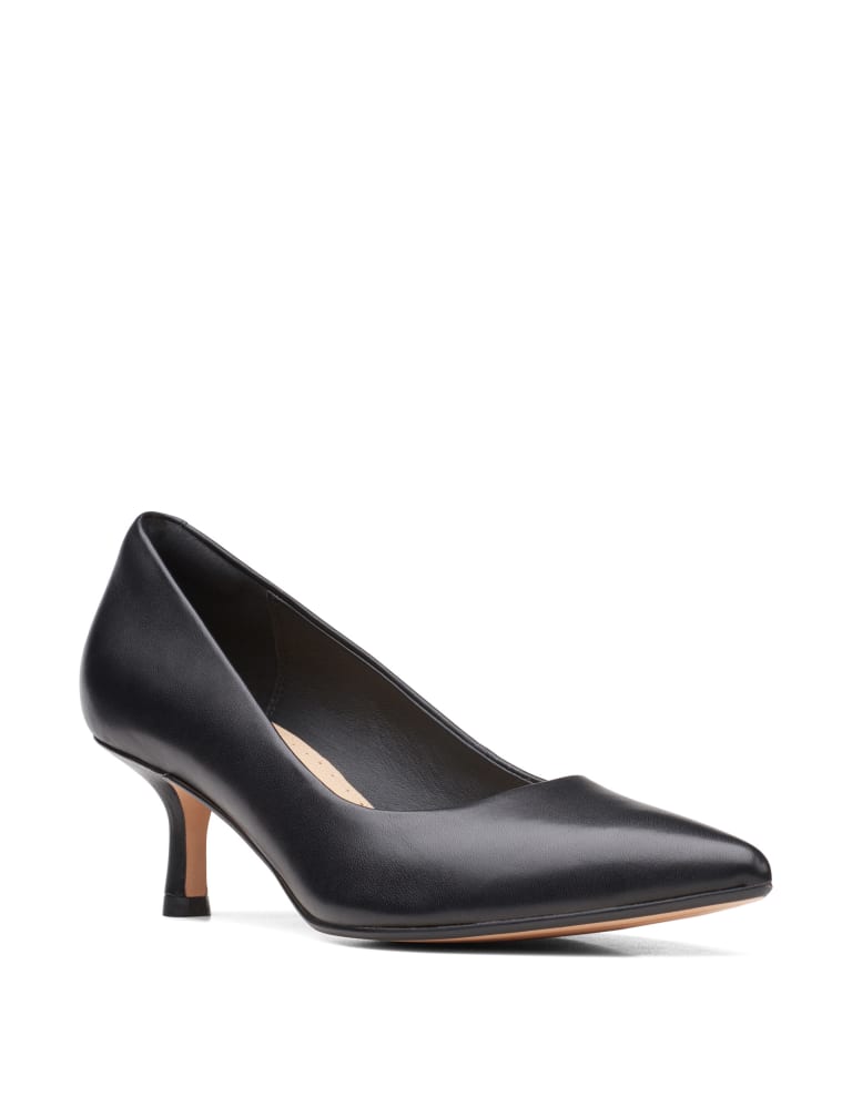 Leather Kitten Heel Court Shoes