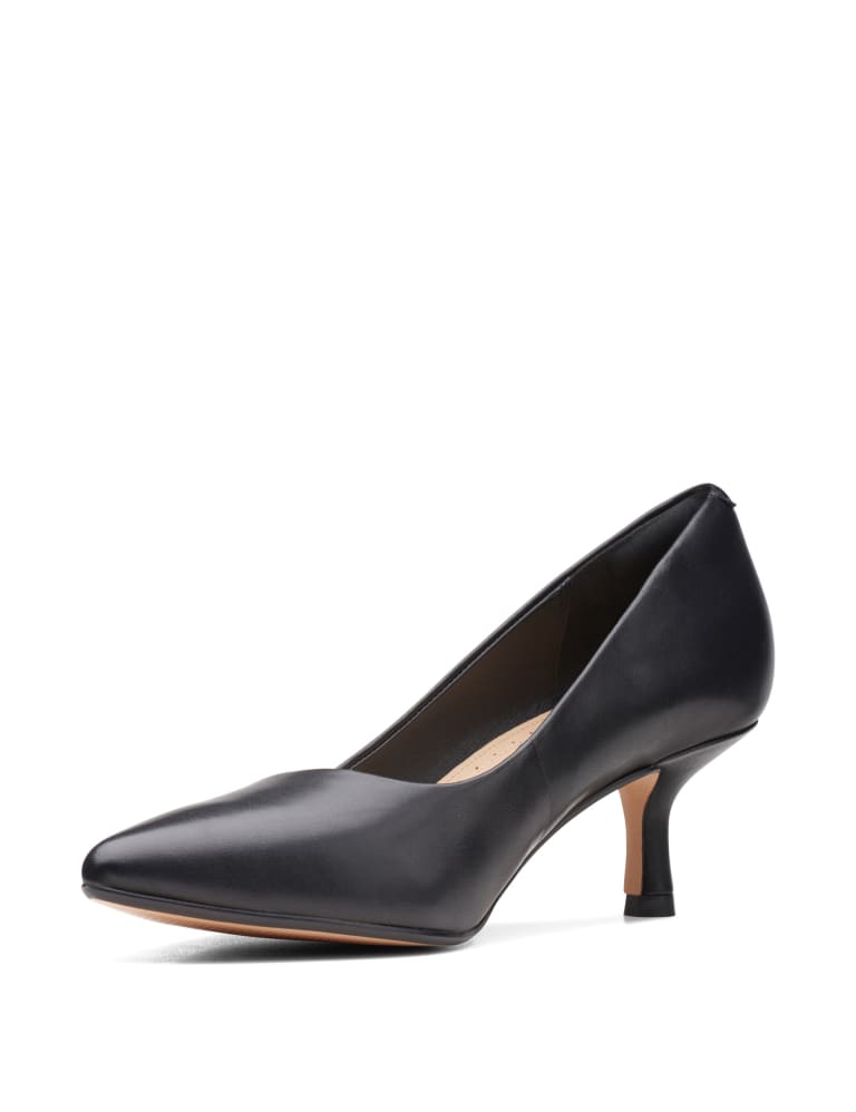 Leather Kitten Heel Court Shoes