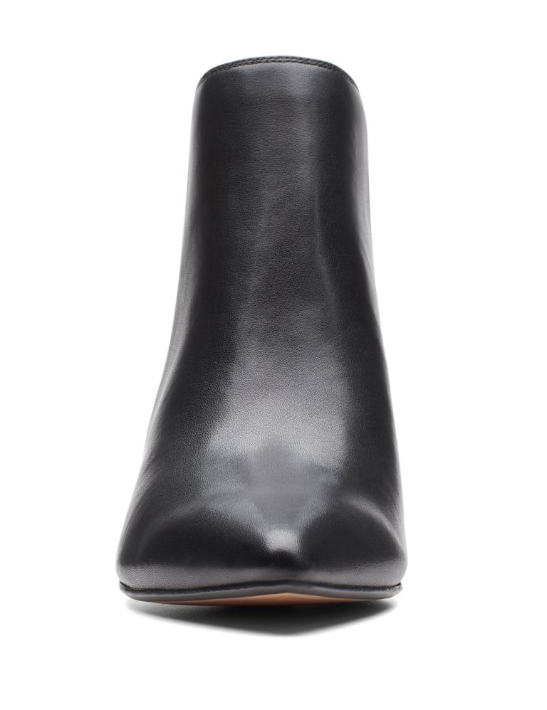 Leather Kitten Heel Pointed Ankle Boots