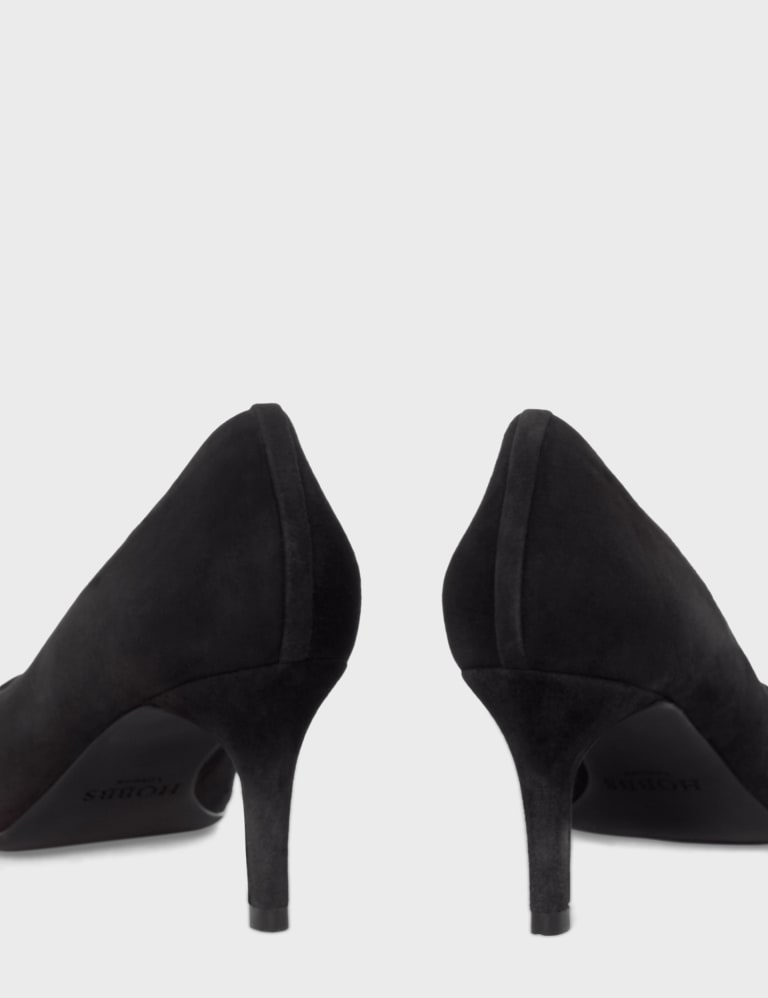 Leather Kitten Heel Pointed Court Shoes