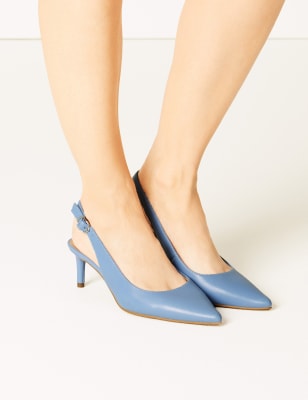 Blue kitten store heel slingbacks