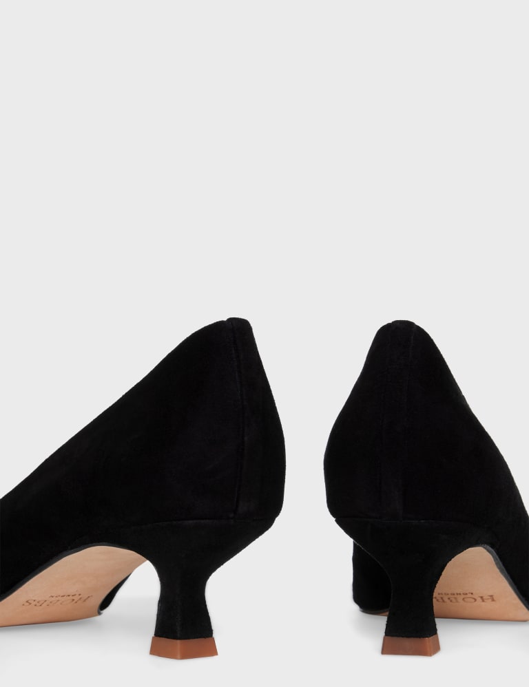 Leather Kitten Heel Square Toe Court Shoes HOBBS M S