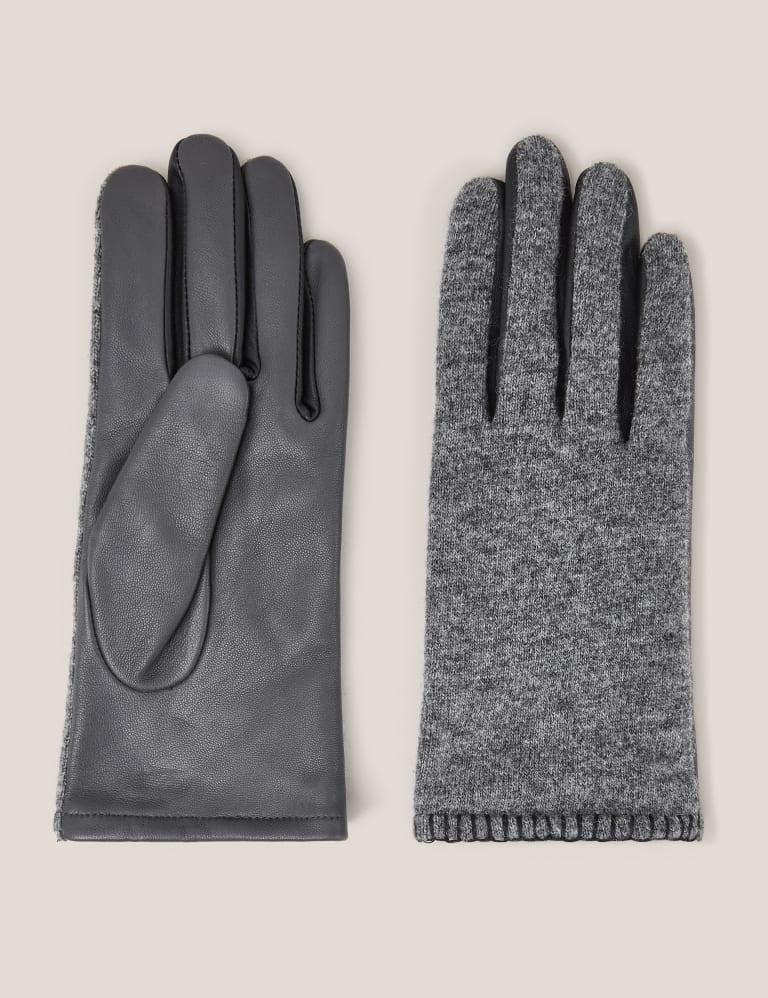 Leather Knitted Gloves White Stuff M S