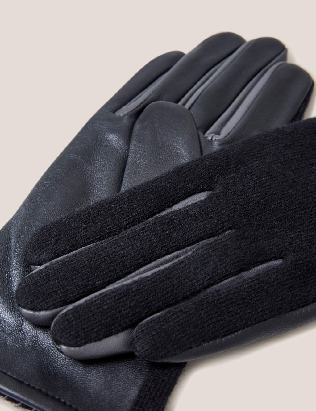 Leather Knitted Stitch Detail Gloves | White Stuff | M&S