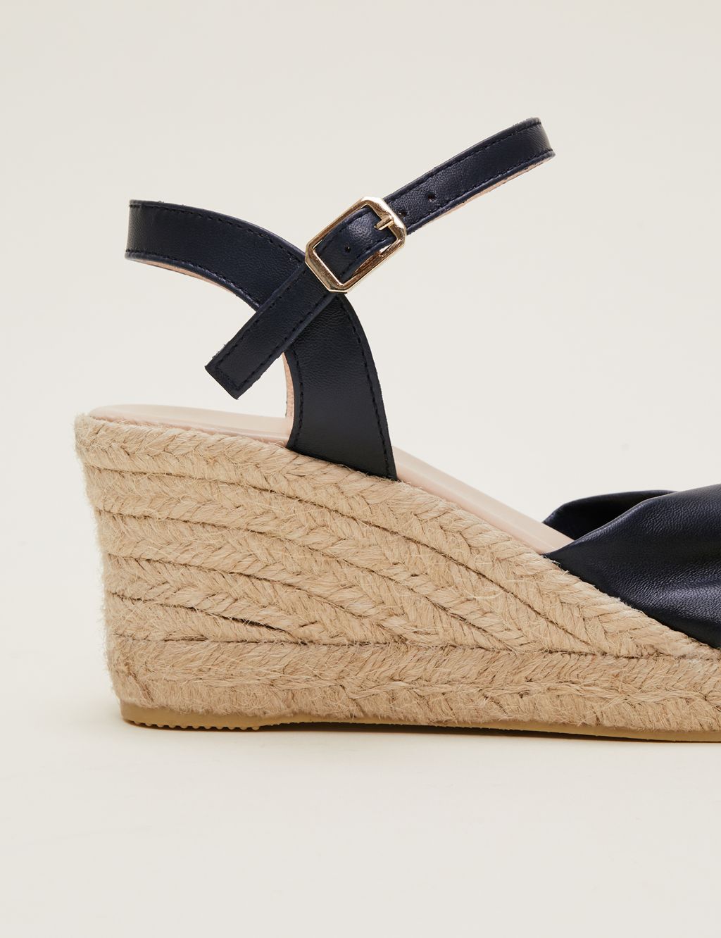 Leather Knot Ankle Strap Wedge Espadrilles 7 of 7