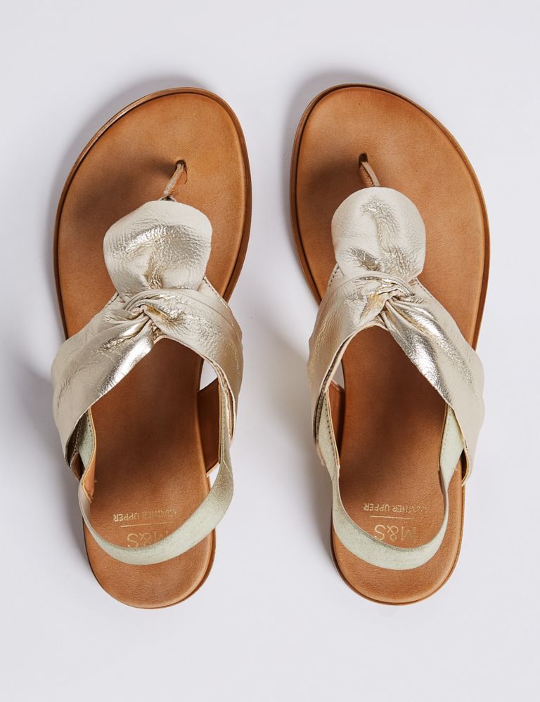 Leather Knot Toe Thong Sandals 3 of 5