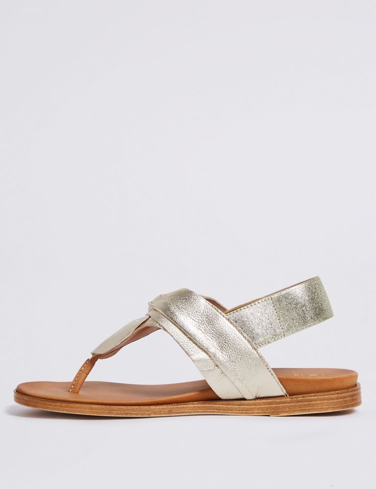Leather Knot Toe Thong Sandals 4 of 5