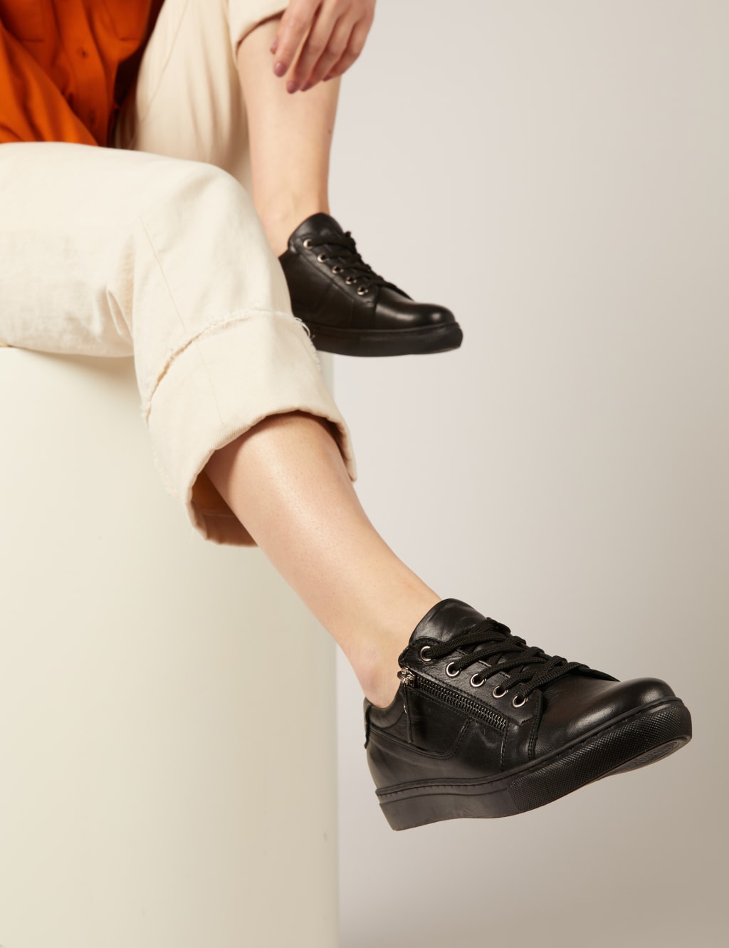 Leather Lace Detail Trainers 3 of 5
