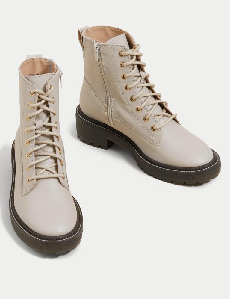 Leather Lace Up Ankle Boots 2 of 4