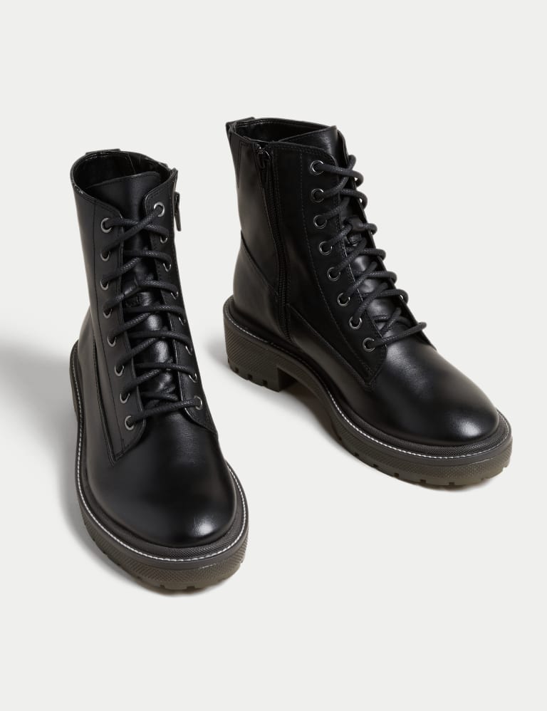Leather Lace Up Ankle Boots M S Collection M S