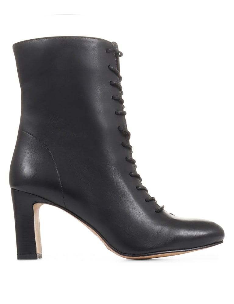 Leather Lace Up Block Heel Ankle Boots Jones Bootmaker M S