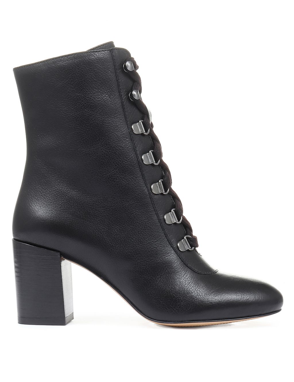 Leather Lace-Up Block Heel Ankle Boots | Jones Bootmaker | M&S