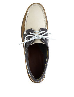 Leather Lace Up Boat Shoes Image 2 of 3
