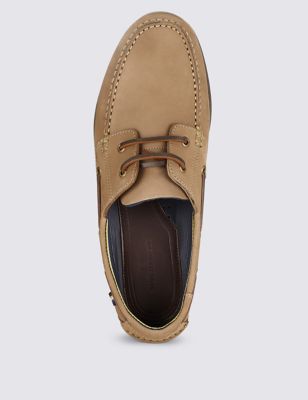 Leather Lace Up Boat Shoes Image 2 of 4