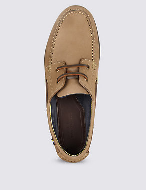 Leather Lace Up Boat Shoes Image 2 of 4