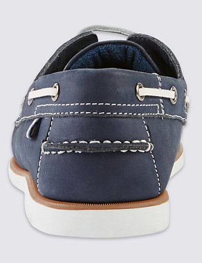 Leather Lace-Up Boat Shoes with Freshfeet™ Image 2 of 5