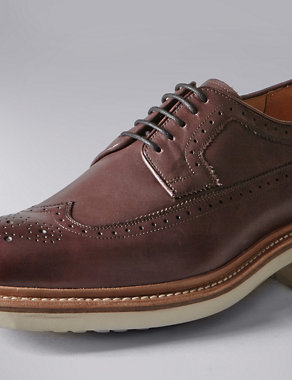 Leather Lace Up Brogue Shoes Image 2 of 4