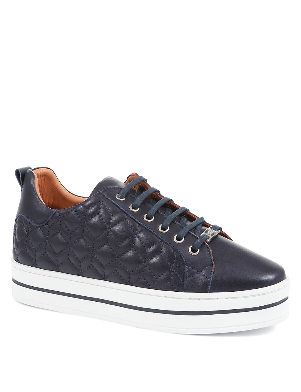Leather Lace Up Chunky Trainers 1 of 7
