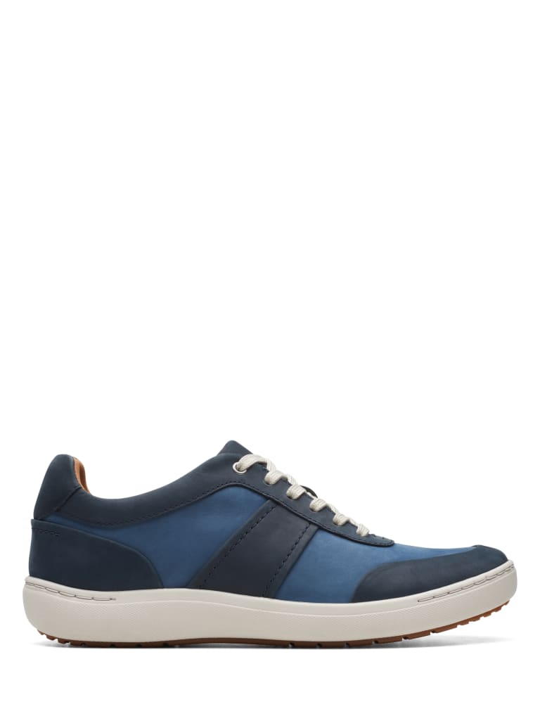 Leather Lace Up Colour Block Trainers
