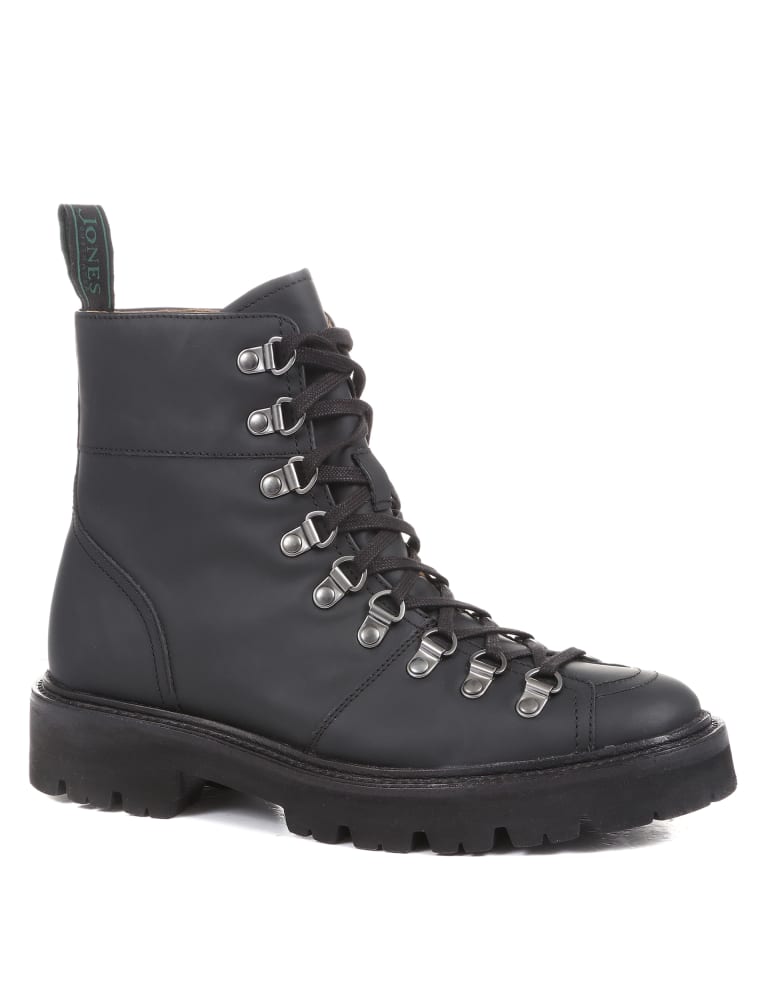 Leather Lace Up Flat Ankle Boots