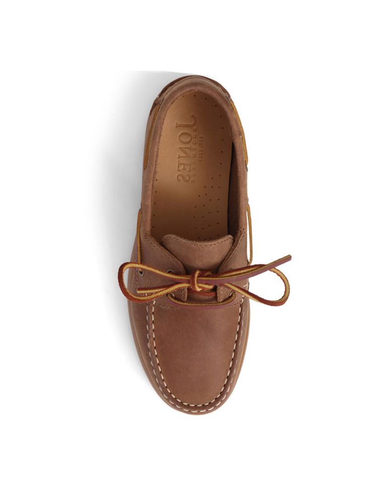Leather Lace Up Flat Boat Shoes 5 of 7