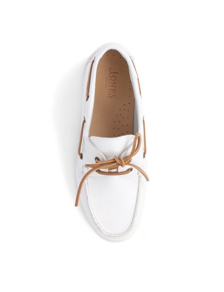 Leather Lace Up Flat Boat Shoes 5 of 7