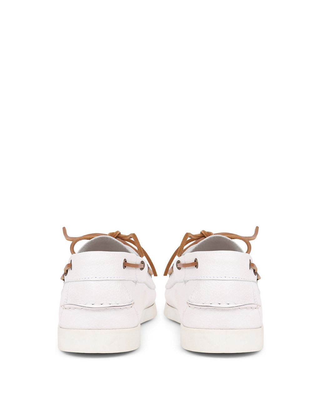 Leather Lace Up Flat Boat Shoes 4 of 7