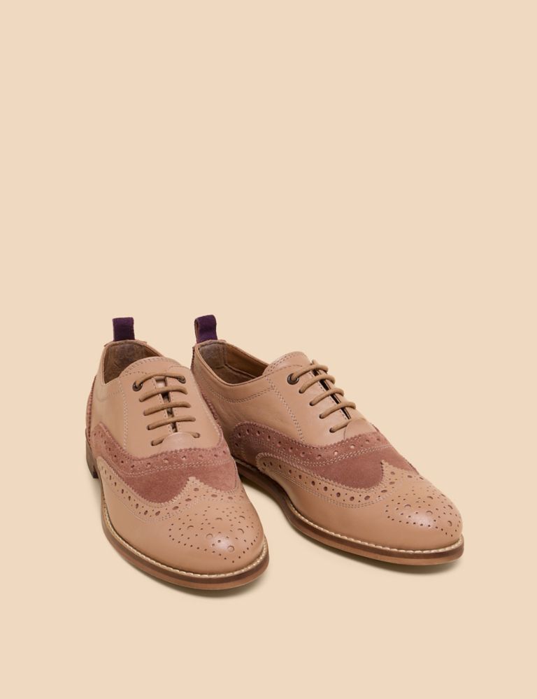 Leather Lace Up Flat Brogues 2 of 4