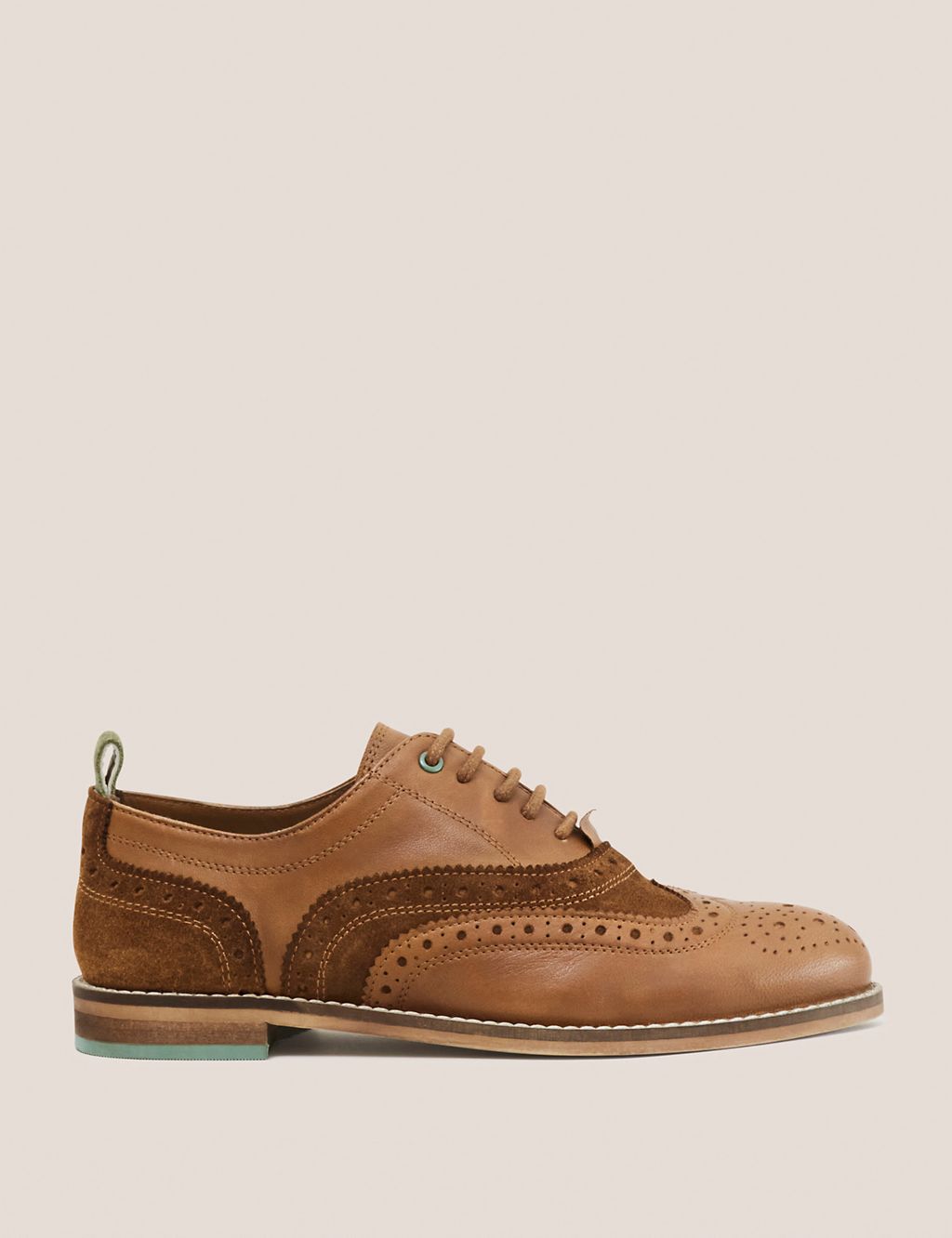 Leather Lace Up Flat Brogues 3 of 4