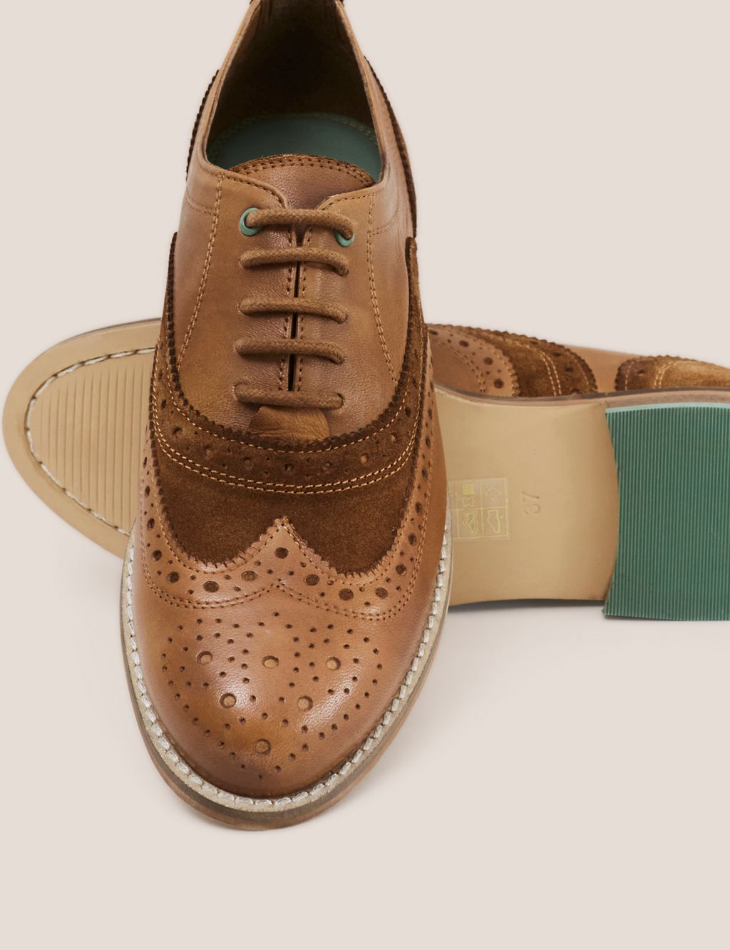 Leather Lace Up Flat Brogues 2 of 4