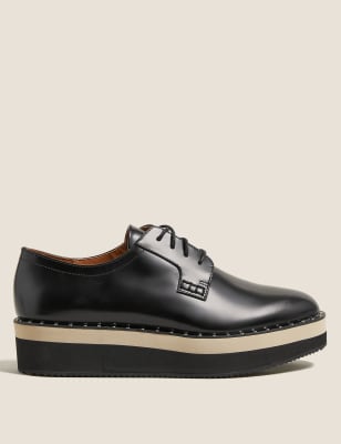 Leather Lace Up Flatform Brogues M S Collection M S